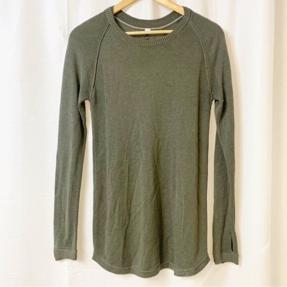 Lululemon Sunshine Coast Long Sleeve Fatigue Green Size 4/6 - Picture 1 of 9